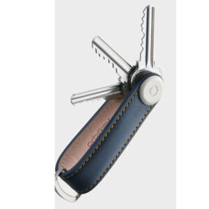 Orbit Key Organiser Leather Colore: blu con cuciture cuoio